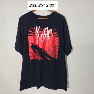 Korn S/T Album Cover Black 2XL Men's T-Shirt Nu Metal